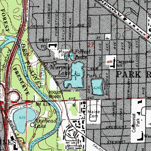 Topographic Map of Murphy Lake, IL