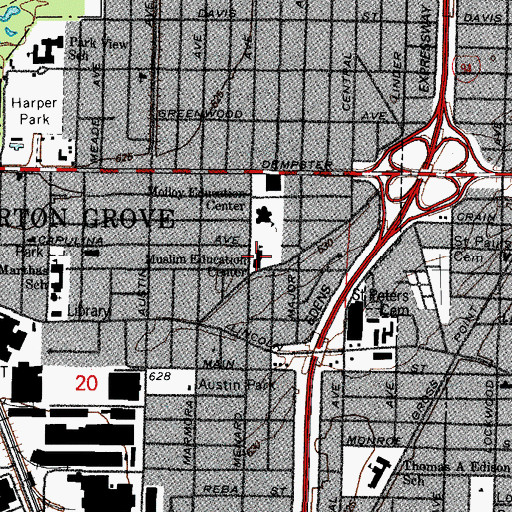 Topographic Map of Muslim Education Center, IL