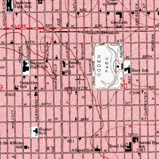 Topographic Map of Laflin Gospel Chapel, IL