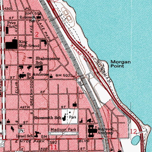Topographic Map of Lake Park Plaza, IL