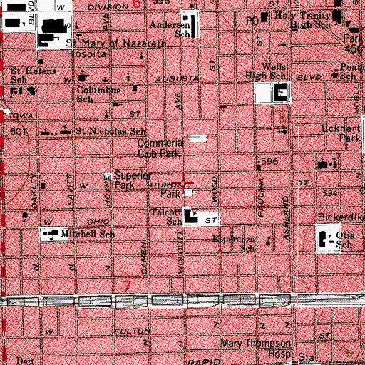 Topographic Map of Lake Shore Seventh Day Adventist School, IL