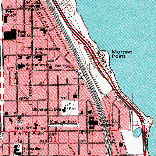 Topographic Map of Lake Village East, IL