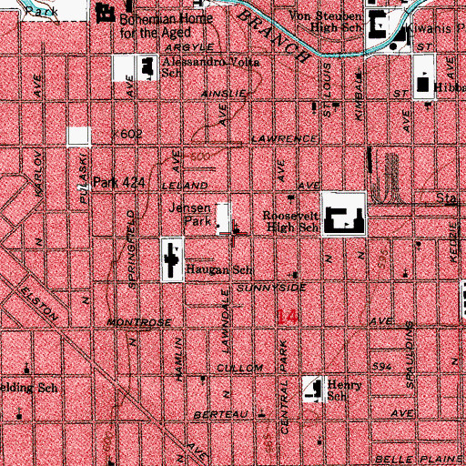 Topographic Map of Lakeside Evangelical Church, IL