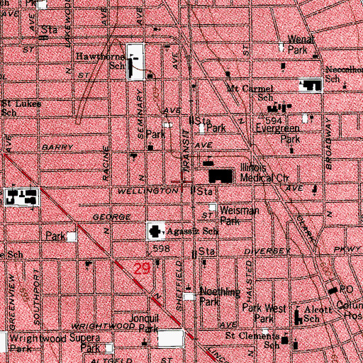 Topographic Map of Lakeside Japanese Christian Church, IL