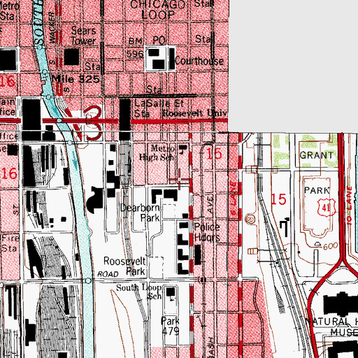 Topographic Map of Lakeside Press Building, IL