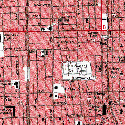 Topographic Map of Lakeview Learning Center, IL