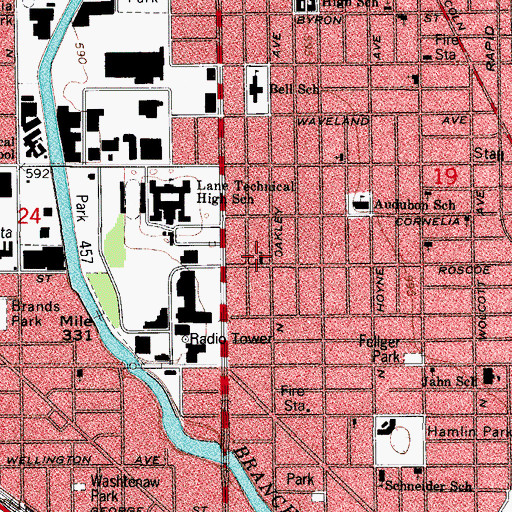 Topographic Map of Lakeview Seventh Day Adventist Church, IL