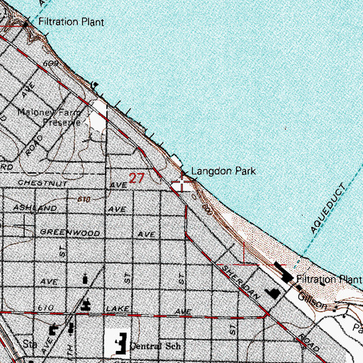 Topographic Map of Langdon Park, IL