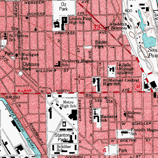 Topographic Map of Larrabee Commons, IL