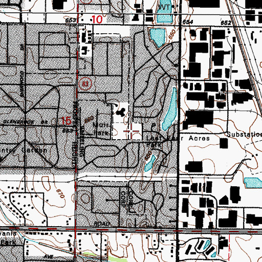 Topographic Map of Last Four Acres Park, IL