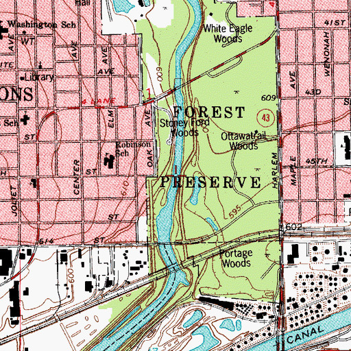 Topographic Map of Laughtons Ford, IL