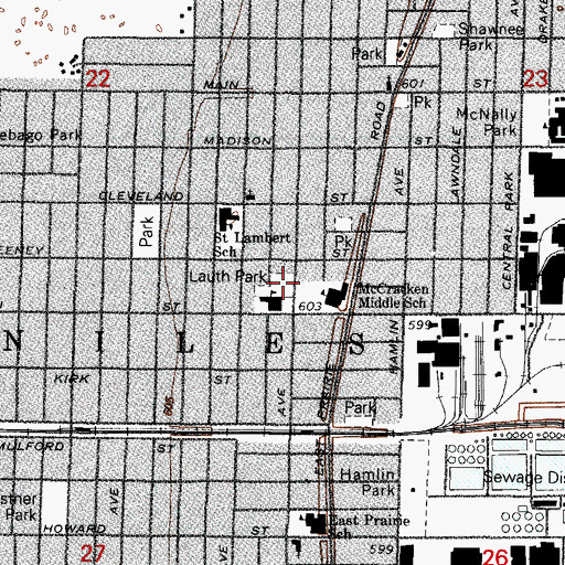 Topographic Map of Lauth Park, IL