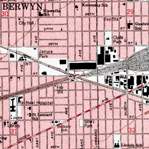 Topographic Map of Lavergne, IL