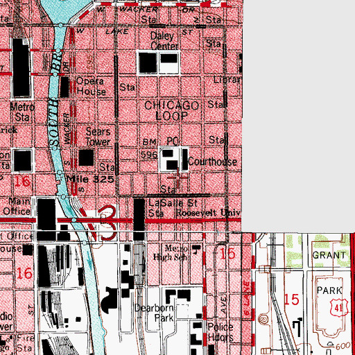 Topographic Map of LaSalle Extension University, IL