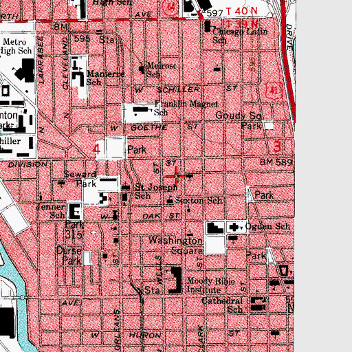 Topographic Map of LaSalle Street Church, IL