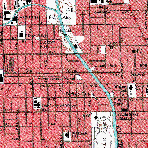 Topographic Map of LeBallet Petit School of Dance, IL
