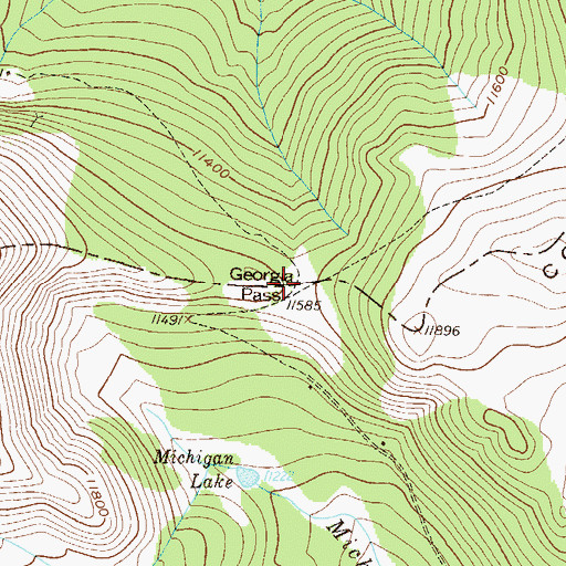 Topographic Map of Georgia Pass, CO
