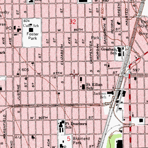 Topographic Map of Lenas Artistic Beauty College, IL