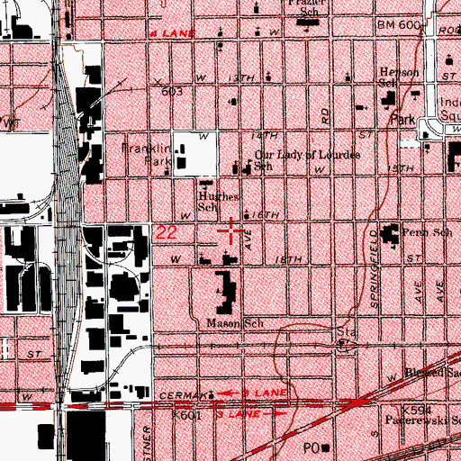 Topographic Map of Les Finchs Learning Tree, IL