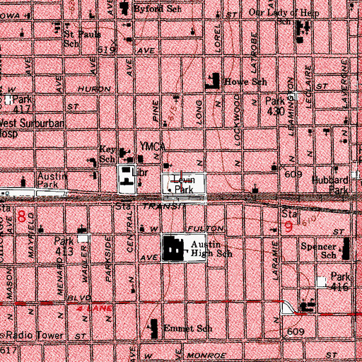 Topographic Map of Levin Park, IL