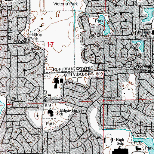 Topographic Map of Levitt Park, IL