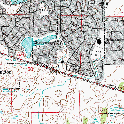 Topographic Map of Lexington Park Recreation Center, IL