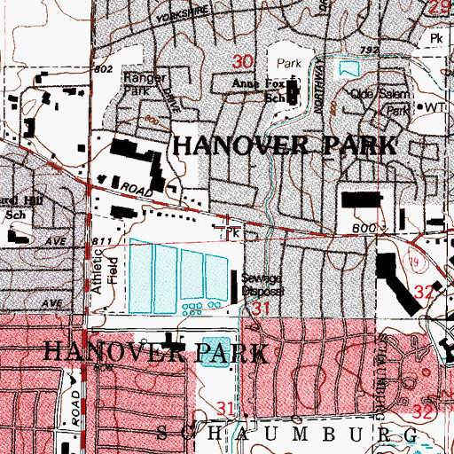 Topographic Map of Liberty Park, IL