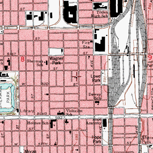 Topographic Map of Liberty Temple Church of God in Christ, IL