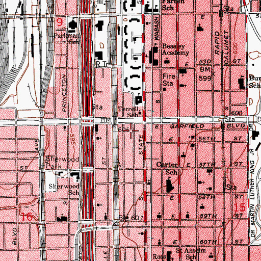 Topographic Map of Life Center Church of Universal Awareness, IL