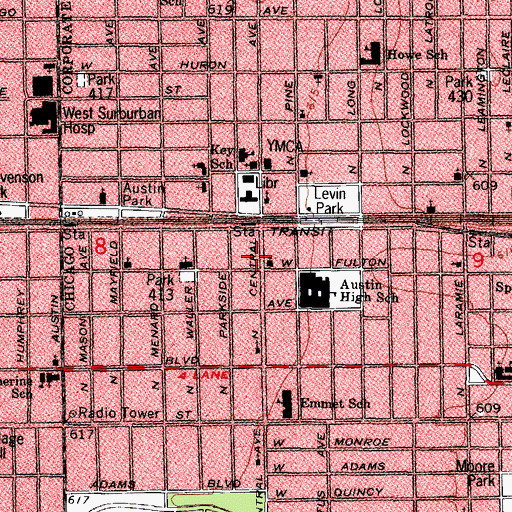 Topographic Map of Lily of the Valley Baptist Church, IL