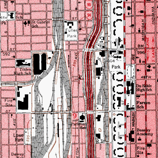 Topographic Map of Lily of the Valley Spiritual Church, IL