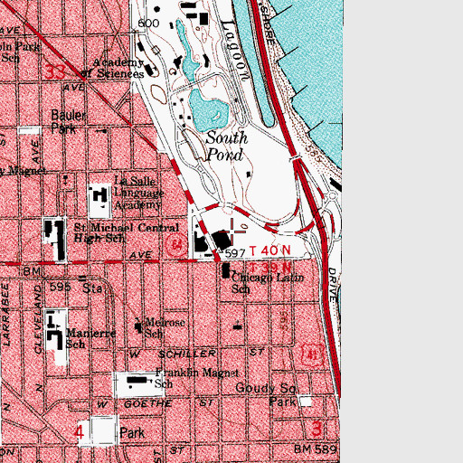 Topographic Map of Lincoln Monument, IL