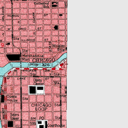 Topographic Map of Lincoln Tower, IL
