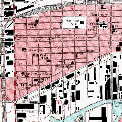 Topographic Map of Lincoln United Methodist Church, IL