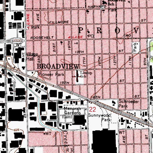Topographic Map of Lindop School, IL