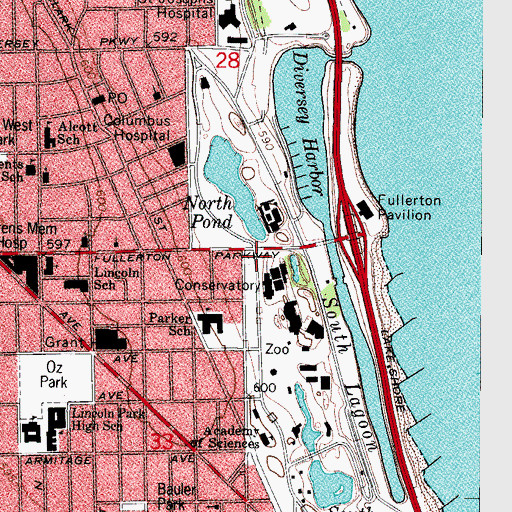 Topographic Map of Linne Monument, IL
