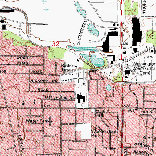 Topographic Map of Lions Park, IL