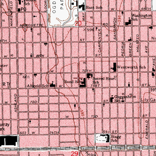 Topographic Map of Little Friendly Spiritual Church, IL