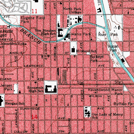 Topographic Map of Logos Missionary Society, IL