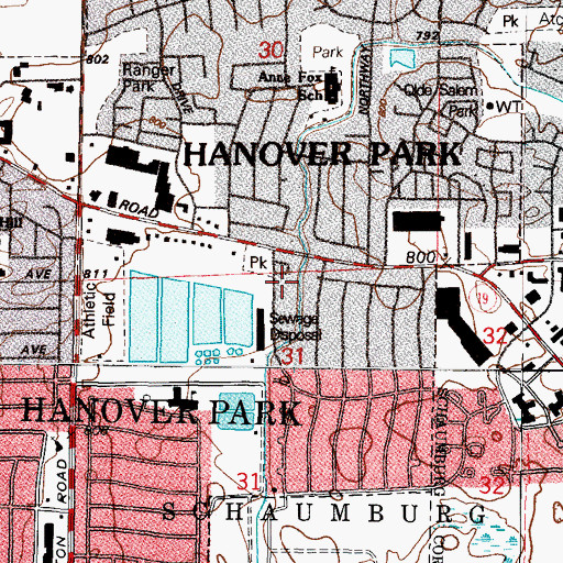 Topographic Map of Longmeadow Activity Center, IL