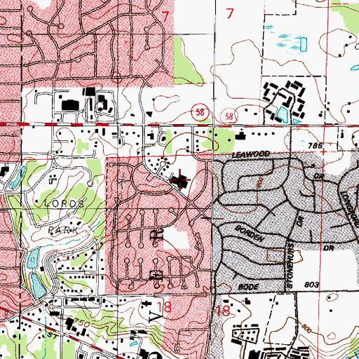 Topographic Map of Lords Park Elementary School, IL
