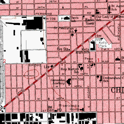 Topographic Map of Lorraine Gray Dance Studio, IL