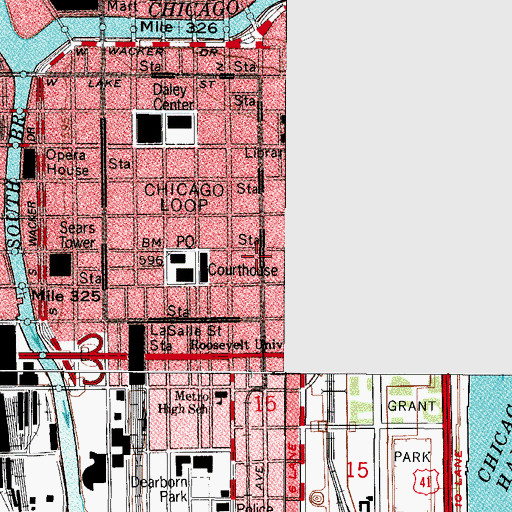 Topographic Map of Louis Hall School, IL