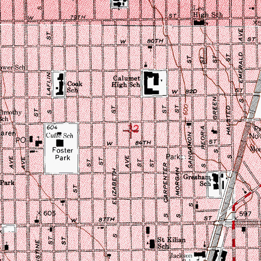 Topographic Map of Love and Unity Prayer Chapel, IL