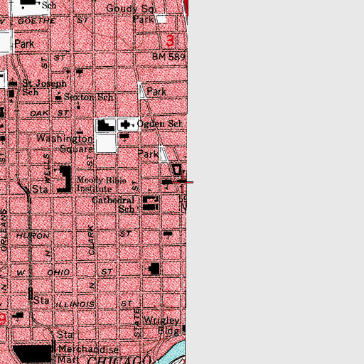 Topographic Map of Loyola University - Water Tower Campus, IL