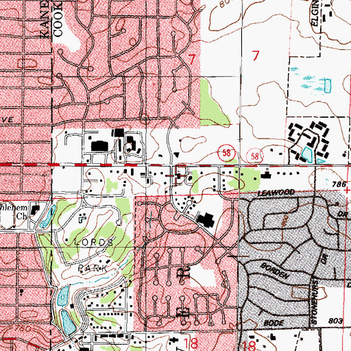 Topographic Map of Lutheran Church of Our Savior, IL