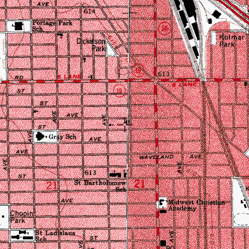 Topographic Map of Lutheran Church of the Redeemer, IL