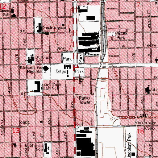 Topographic Map of Lithuanian Jesuit Fathers Roman Catholic Church, IL