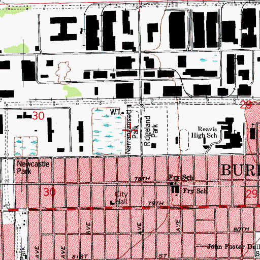 Topographic Map of Narragansett Park, IL