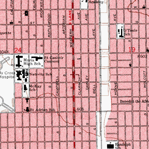 Topographic Map of Nationwide Trucking School, IL